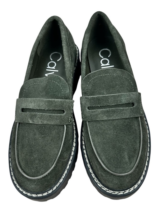 Calvin Klein Shoes - CALVIN KLEIN Women Suzie Suede Slip-on Lug Sole Loafer Dark Green Sz 5.5